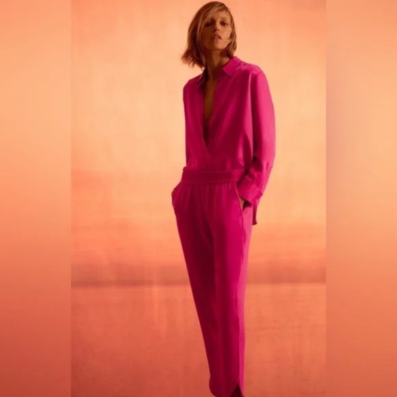 Zara satin effect 2-piece pant set S New - Picture 12 of 15